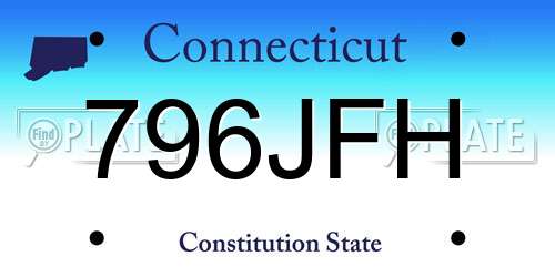 796JFH Connecticut License Plate