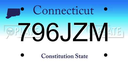 796JZM Connecticut License Plate