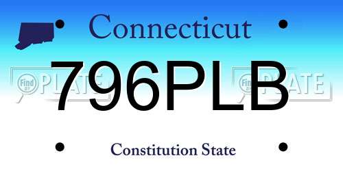 796PLB Connecticut License Plate