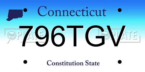 796TGV Connecticut License Plate