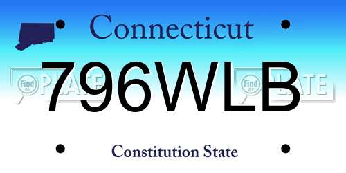 796WLB Connecticut License Plate