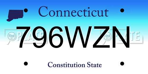 796WZN Connecticut License Plate