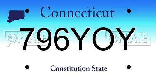 796YOY Connecticut License Plate