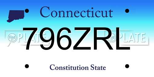 796ZRL Connecticut License Plate