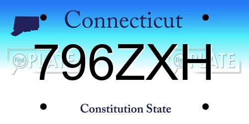 796ZXH Connecticut License Plate
