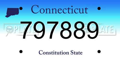 797889 Connecticut License Plate