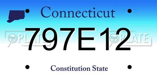 797E12 Connecticut License Plate