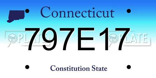 797E17 Connecticut License Plate