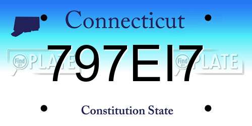 797EI7 Connecticut License Plate