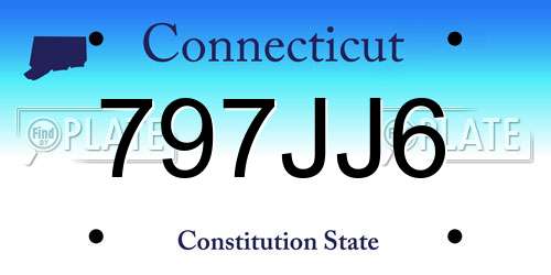 797JJ6 Connecticut License Plate