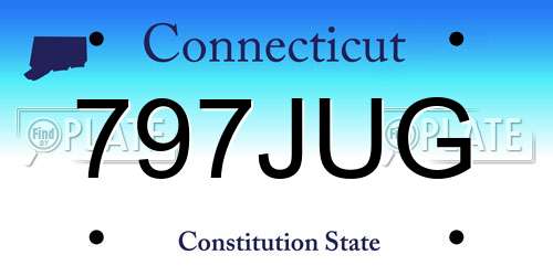 797JUG Connecticut License Plate