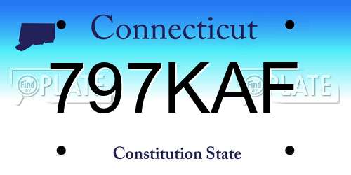 797KAF Connecticut License Plate