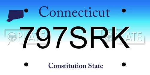 797SRK Connecticut License Plate