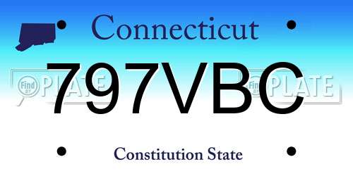 797VBC Connecticut License Plate