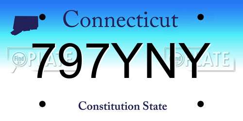797YNY Connecticut License Plate