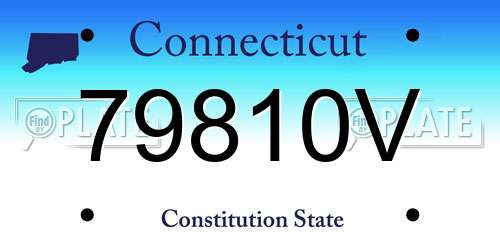 79810V Connecticut License Plate