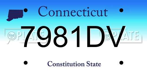 7981DV Connecticut License Plate