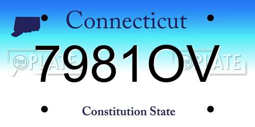 7981OV Connecticut License Plate