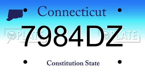 7984DZ Connecticut License Plate