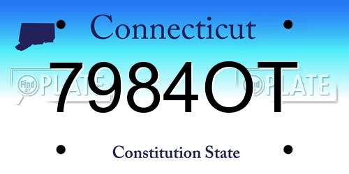 7984OT Connecticut License Plate