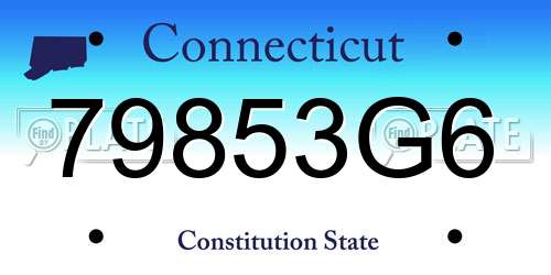 79853G6 Connecticut License Plate