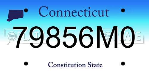 79856M0 Connecticut License Plate