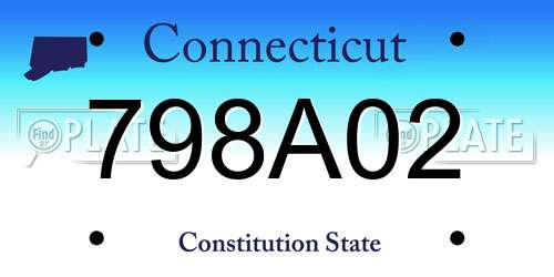 798A02 Connecticut License Plate