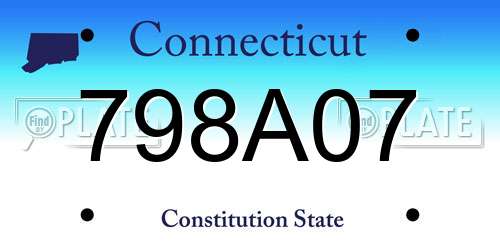 798A07 Connecticut License Plate