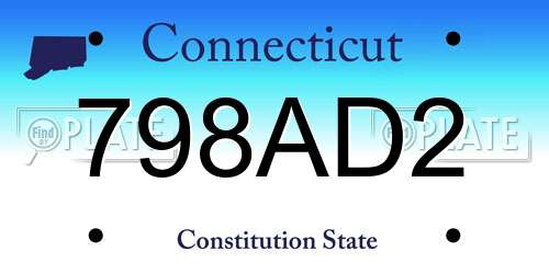 798AD2 Connecticut License Plate