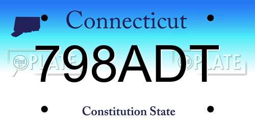 798ADT Connecticut License Plate
