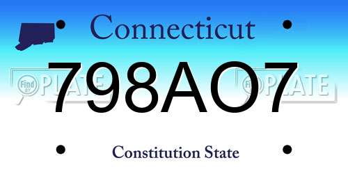 798AO7 Connecticut License Plate