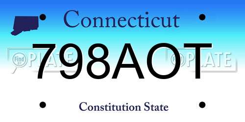 798AOT Connecticut License Plate