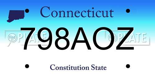 798AOZ Connecticut License Plate