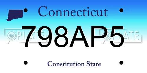 798AP5 Connecticut License Plate