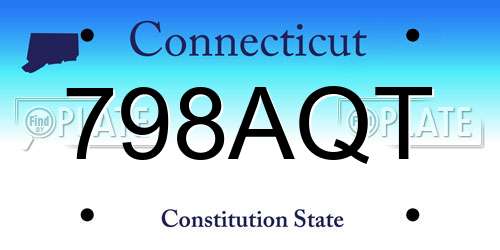 798AQT Connecticut License Plate