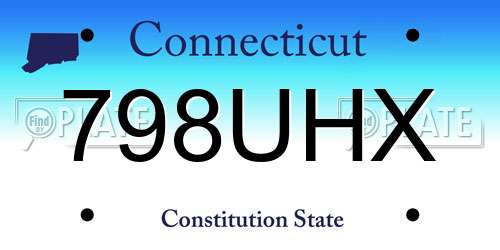 798UHX Connecticut License Plate