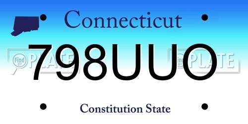 798UUO Connecticut License Plate