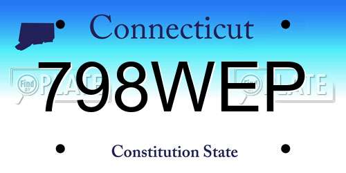 798WEP Connecticut License Plate