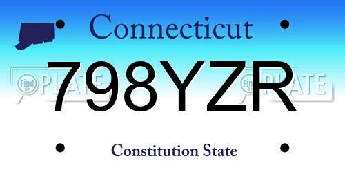 798YZR Connecticut License Plate