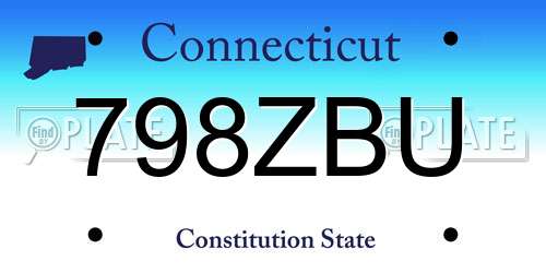 798ZBU Connecticut License Plate