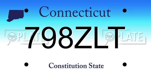 798ZLT Connecticut License Plate