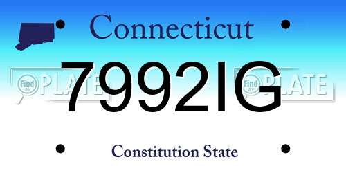 7992IG Connecticut License Plate