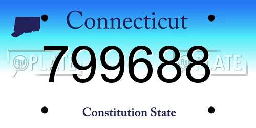 799688 Connecticut License Plate
