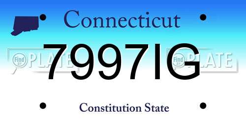 7997IG Connecticut License Plate
