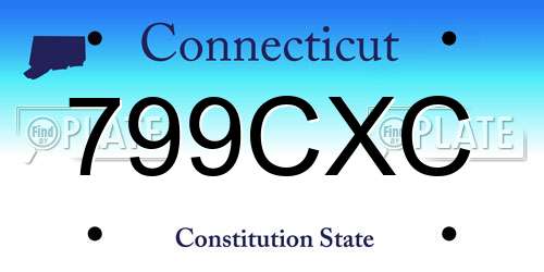 799CXC Connecticut License Plate