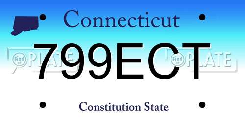 799ECT Connecticut License Plate