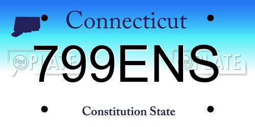 799ENS Connecticut License Plate