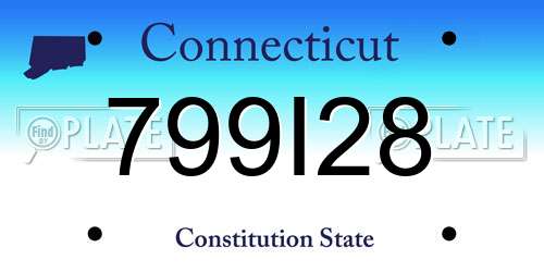 799I28 Connecticut License Plate