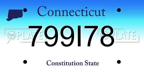 799I78 Connecticut License Plate