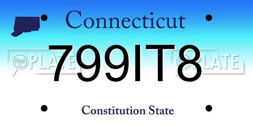 799IT8 Connecticut License Plate